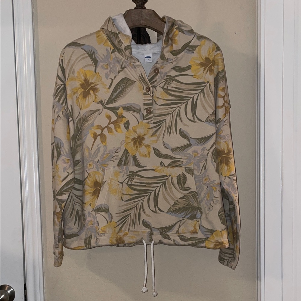 Old Navy Floral Button-Up Hoodie